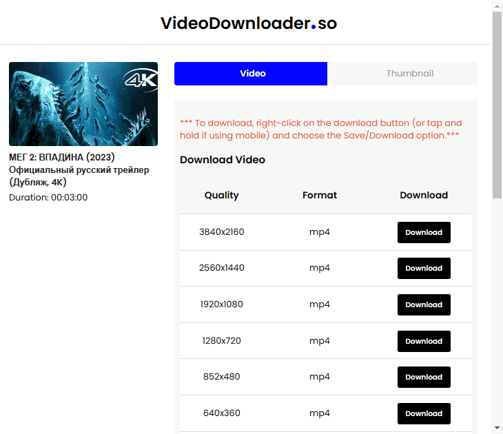Скачать видео с помощью сервиса VideoDownloader.so